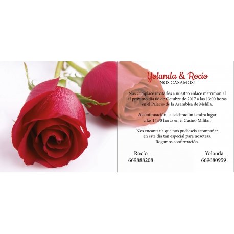 Invitaciones Boda Rosas