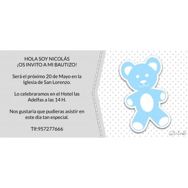 Invitacion Bautizo Niño