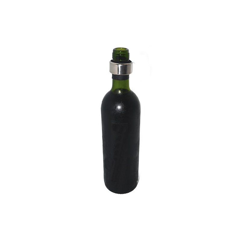 SimpleLife Práctico Acero Inoxidable Botella de Vino Tinto Gota a Prueba de Gota Anillo de Parada Barra de Herramientas Negro 3.7 cm x 2 cm 